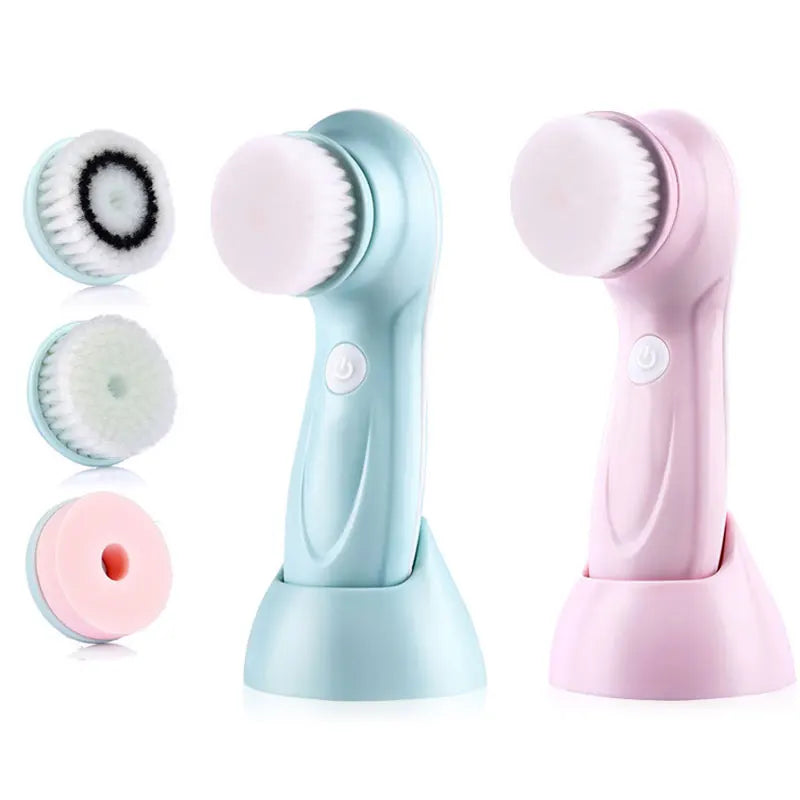 3-in-1 Electric Facial Cleansing Brush - Rechargeable Spa Massager & Blackhead Remover