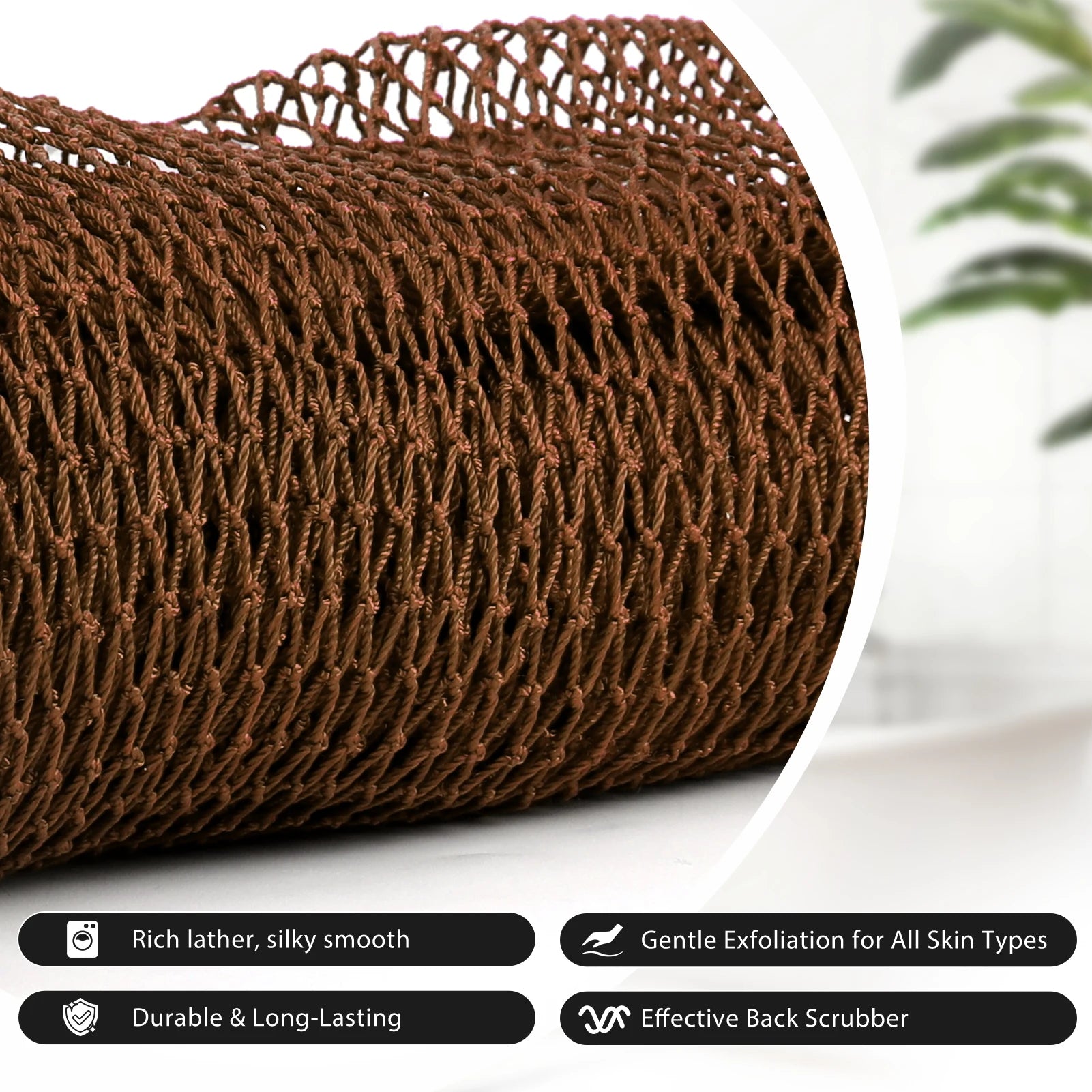 African Net Sponge - 2 Pack Exfoliating Bath Scrubber for All Skin Types