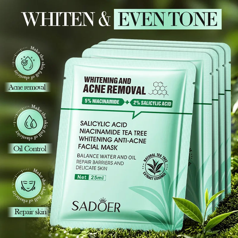 SADOER Salicylic Acid & Niacinamide Face Masks - Anti-Acne & Brightening