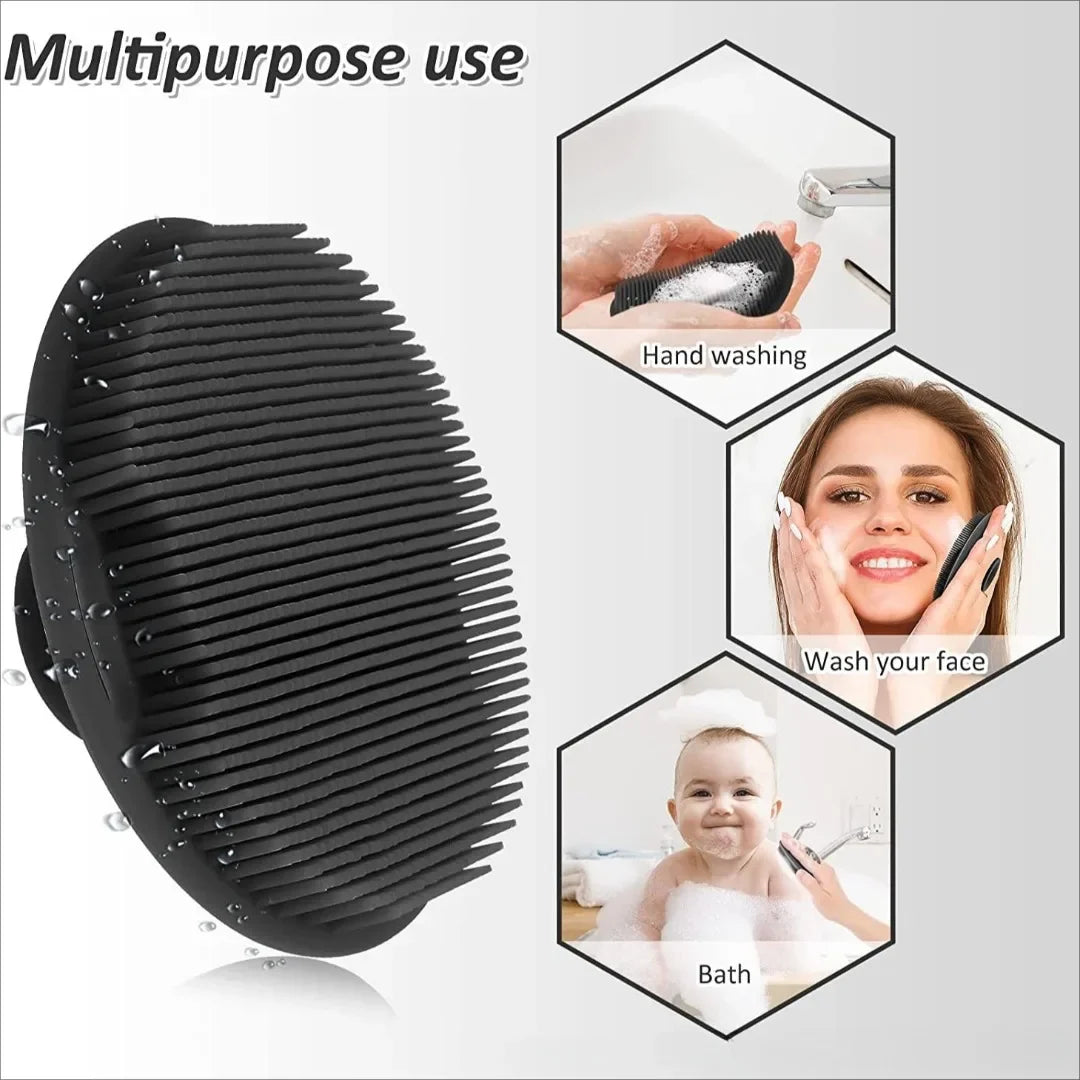 Soft Silicone Exfoliating Brush - Gentle Body & Face Cleansing Scrubber