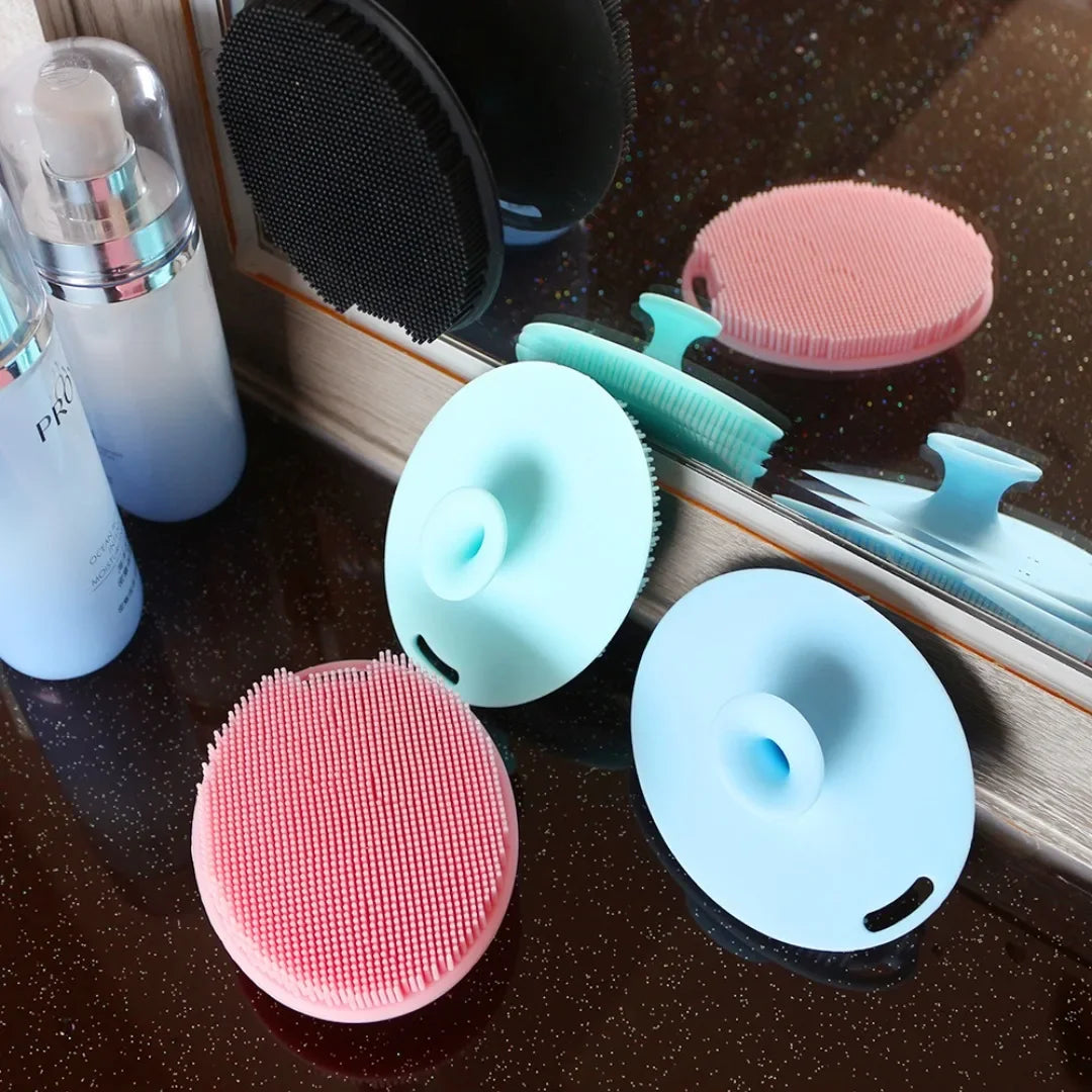 Soft Silicone Exfoliating Brush - Gentle Body & Face Cleansing Scrubber
